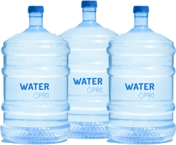 Three bottles of mineral water